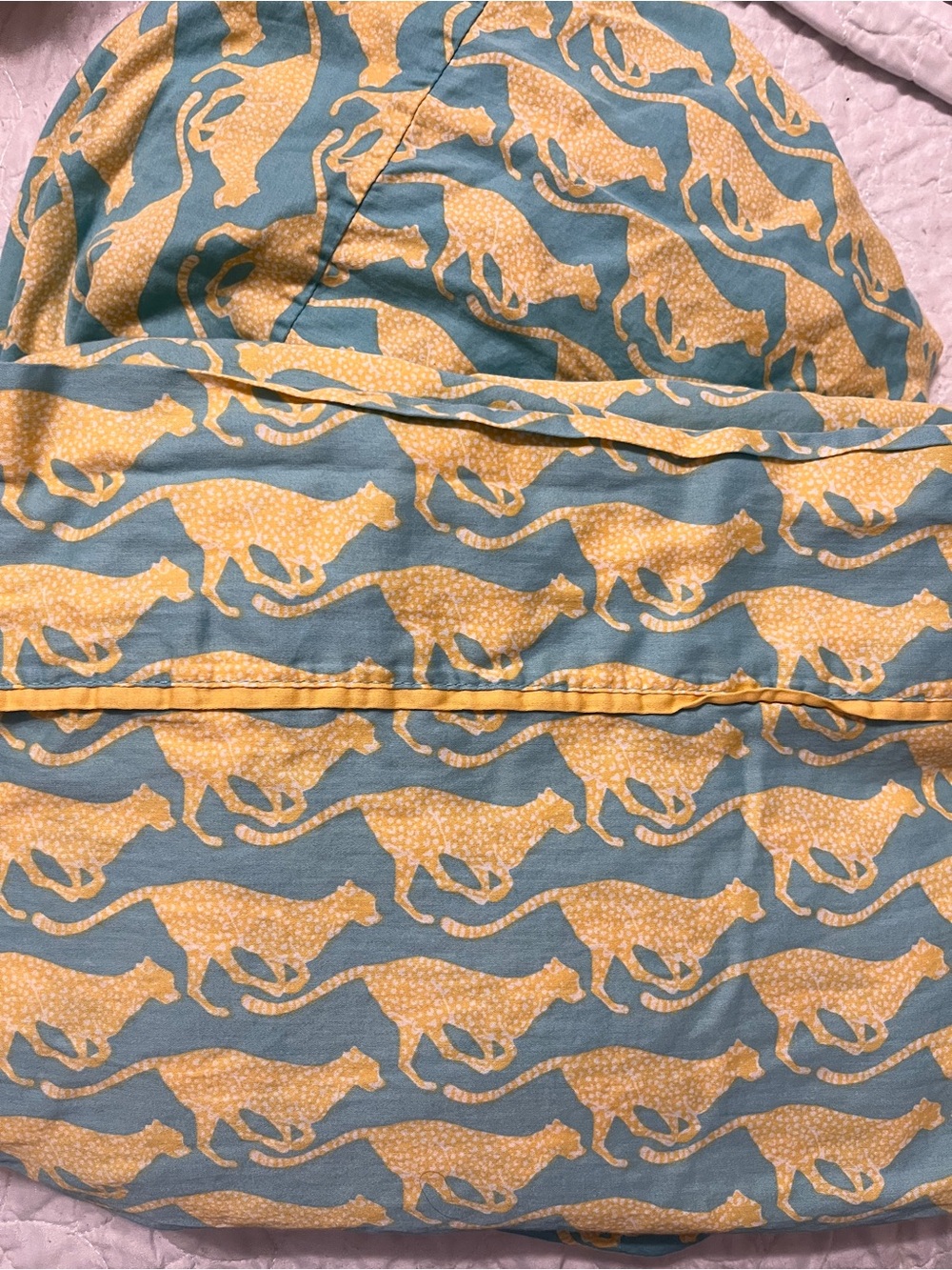 Rare! Whim Martha Stewart Jungle Cat Cheetah Twin Sheet Set 100% Cotton Teal